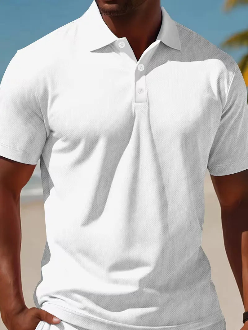Herresæt Polo og Shorts i Åndbart Stof