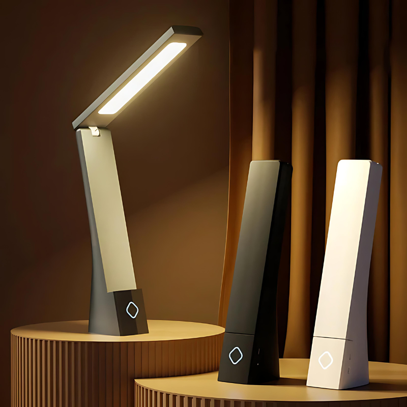 Bordlampe med touch-betjening, foldbart minimalistisk design