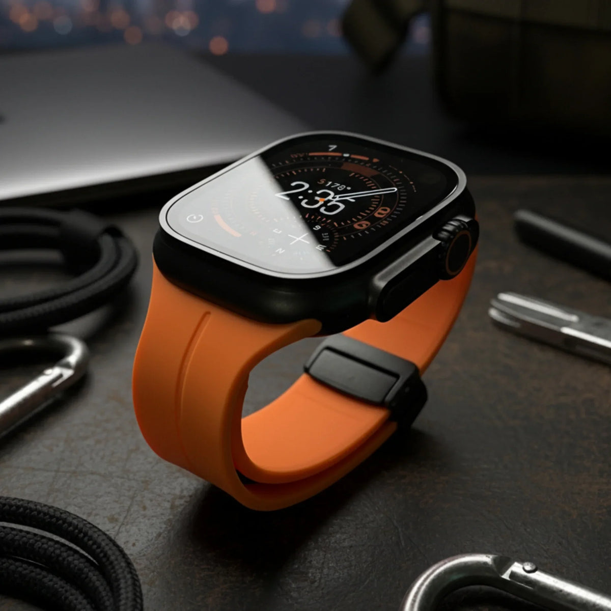 Silikone Urrem til Apple Watch – Justerbar Rem med Sommerfuglelås