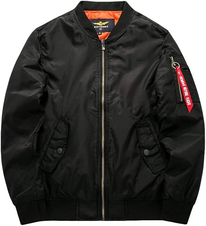 Herre Bomberjakke Vatteret med Lynlås og Lommer