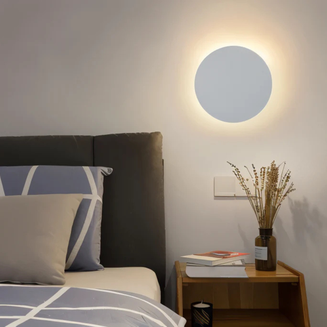 Ronde LED-wandlamp – zwart, goud en wit, moderne verlichting voor de woonkamer of slaapkamer