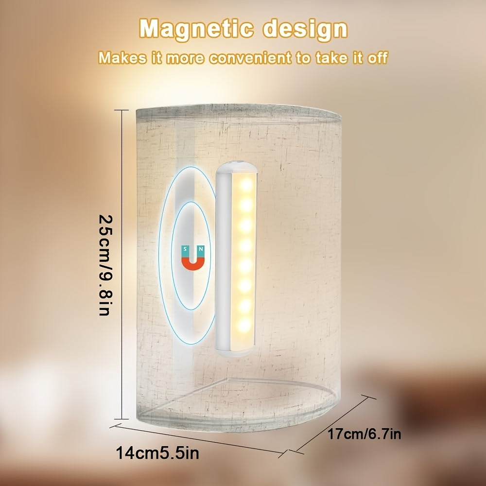 Lampa ścienna na przewód – abażur z lnu, z funkcją ściemniania za pomocą pilota, 3 temperatury barwowe, do sypialni lub salonu (zestaw 2 szt.)