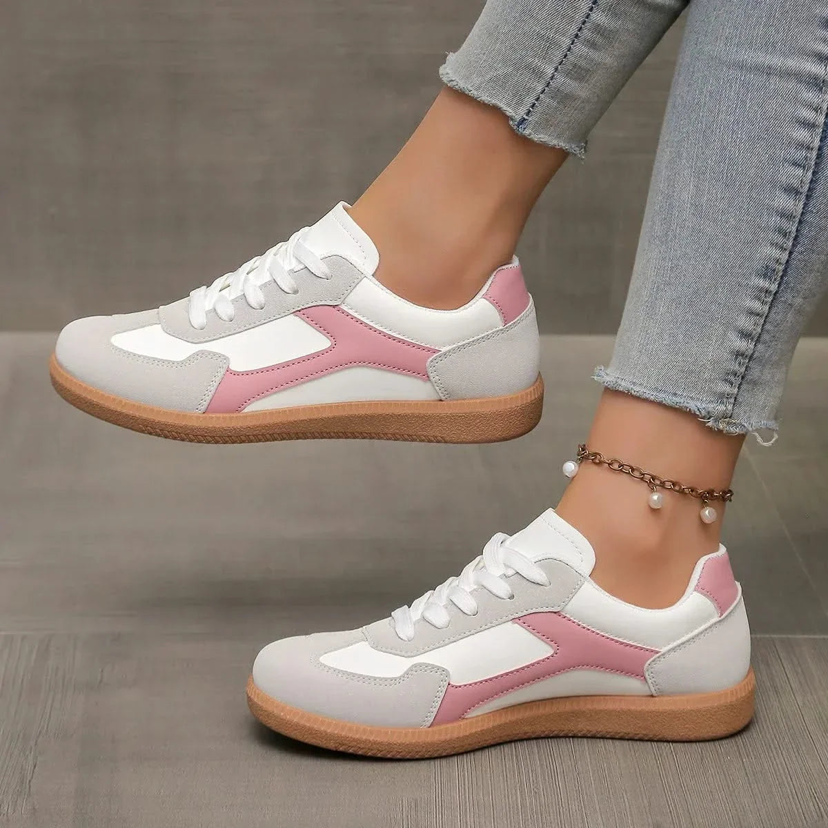 Dame Sneakers i Læder med Gummisål