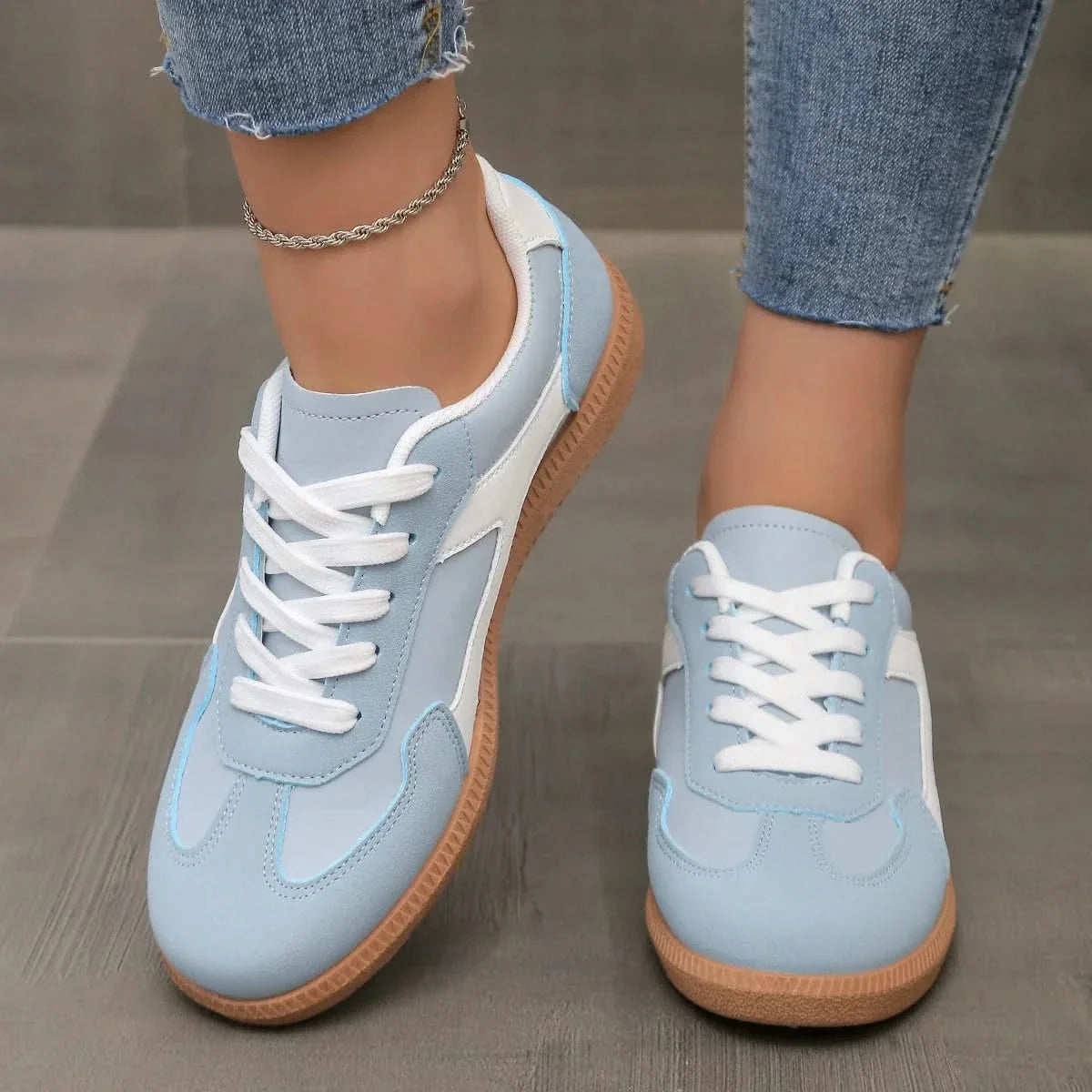Dame Sneakers i Læder med Gummisål