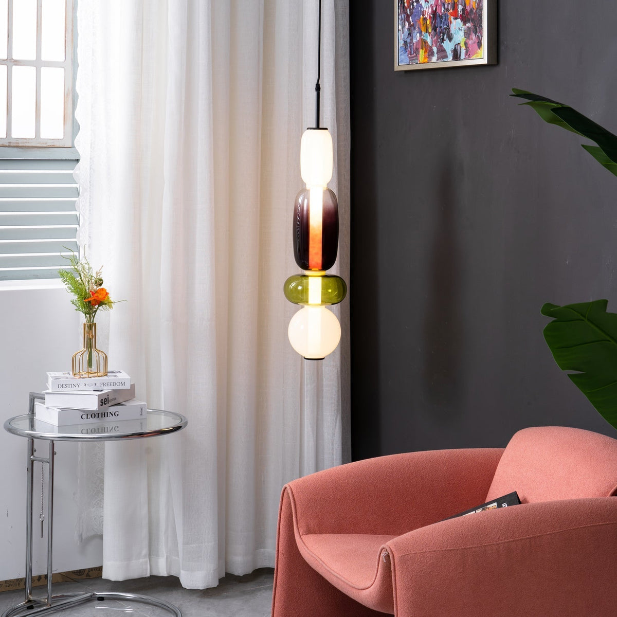 Hængelampe i Farvet Glas – Moderne Glasdesign
