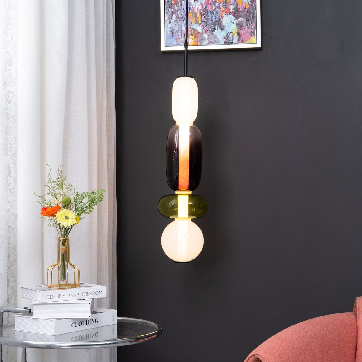 Hængelampe i Farvet Glas – Moderne Glasdesign