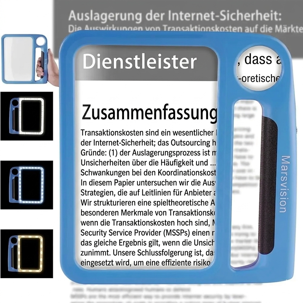 LED Leselupe — 5- & 10-fache Vergrößerung, USB-aufladbar mit 48 LEDs - Zorenza