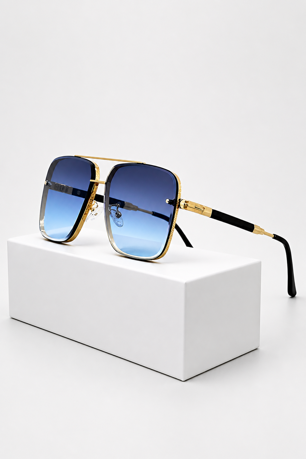 Dame Retro Aviator Solbriller med Guldstel og UV400 Gradientglas