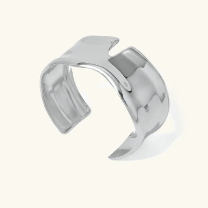 Dame Armring i Forgyldt Rustfrit Stål - Minimalistisk Cuff Design