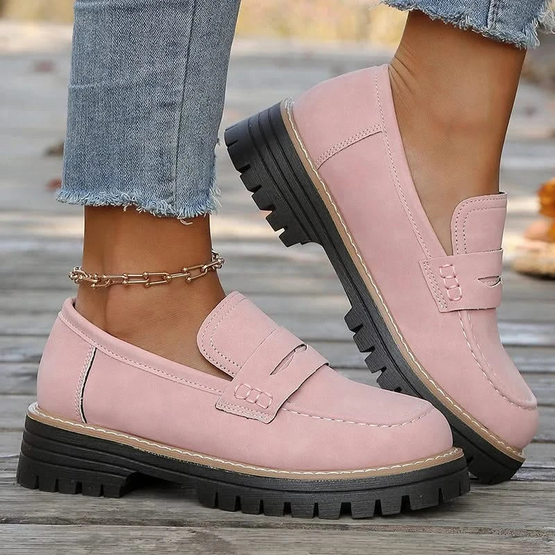 Dame Loafers i Ruskind med Chunky Platform Sål
