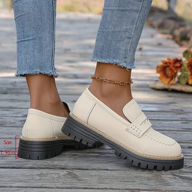 Dame Loafers i Ruskind med Chunky Platform Sål