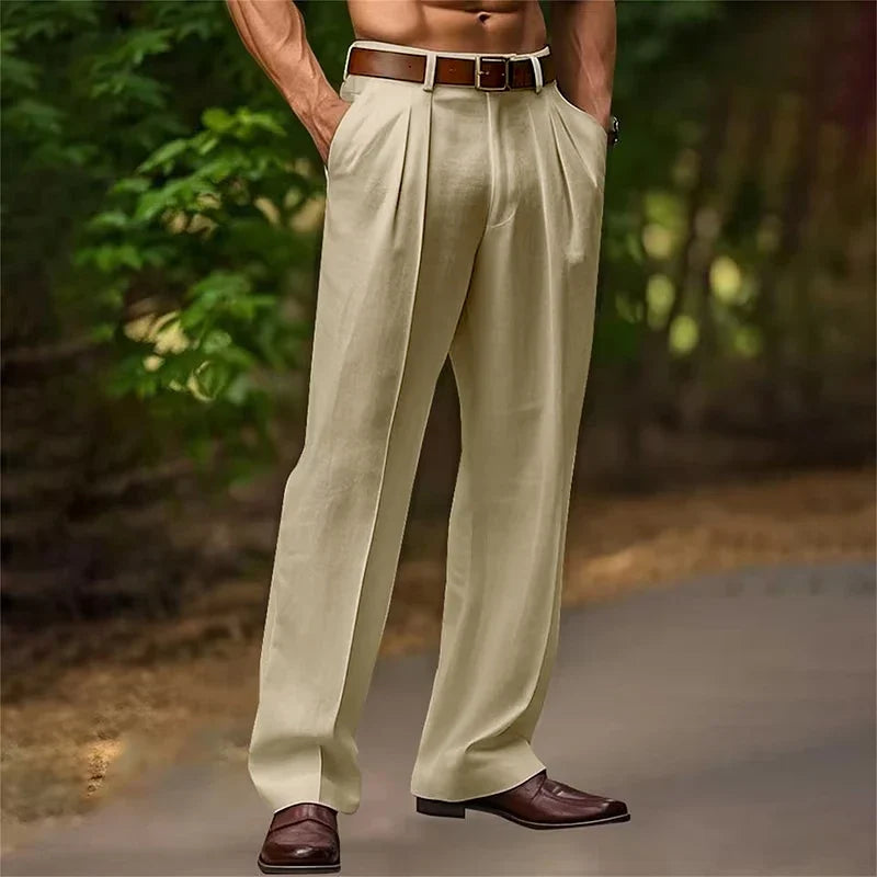 Herrebukser med Høj Talje og Læg - Smart Sidelommer