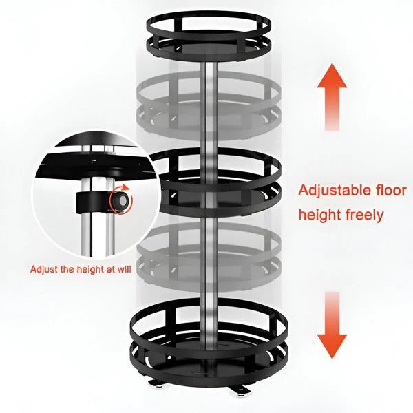 Roterende Opbevaringsholder 3 Niveauer i Metal – 360° Drejbar