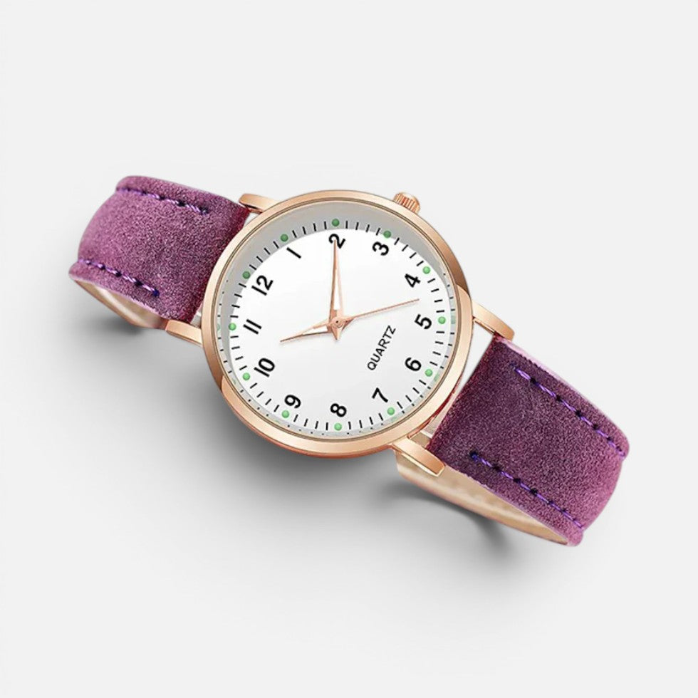 Dame Armbåndsur med Rem i Læderlook