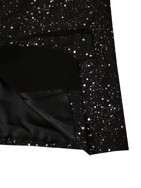 Herre Blazer med Glimmer og Satin Sjalskrave