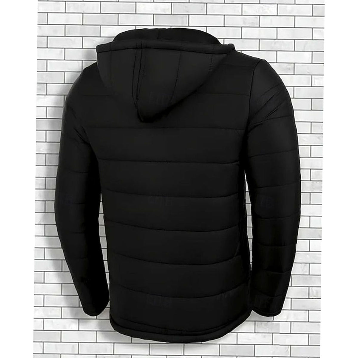 Herre Quiltet Puffer Jakke med Hætte - Coated Regular Fit
