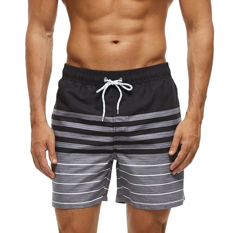 Herre Badeshorts med Print og Lommer – Hurtigtørrende