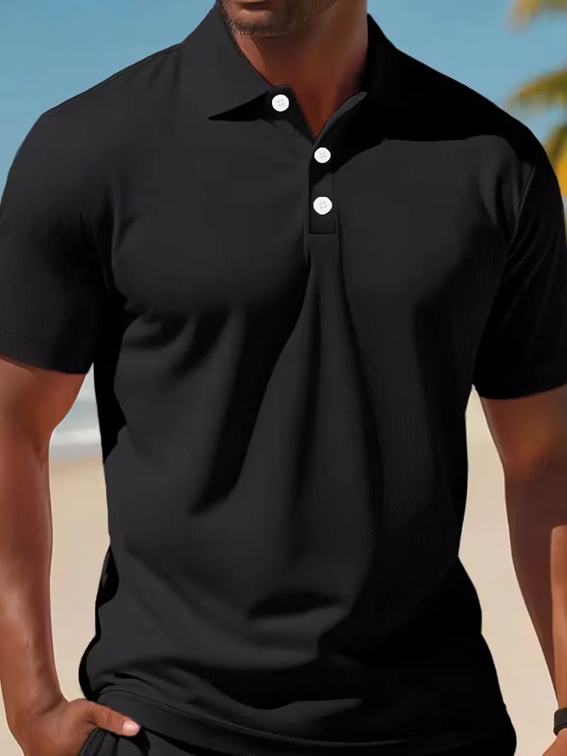 Herresæt Polo og Shorts i Åndbart Stof