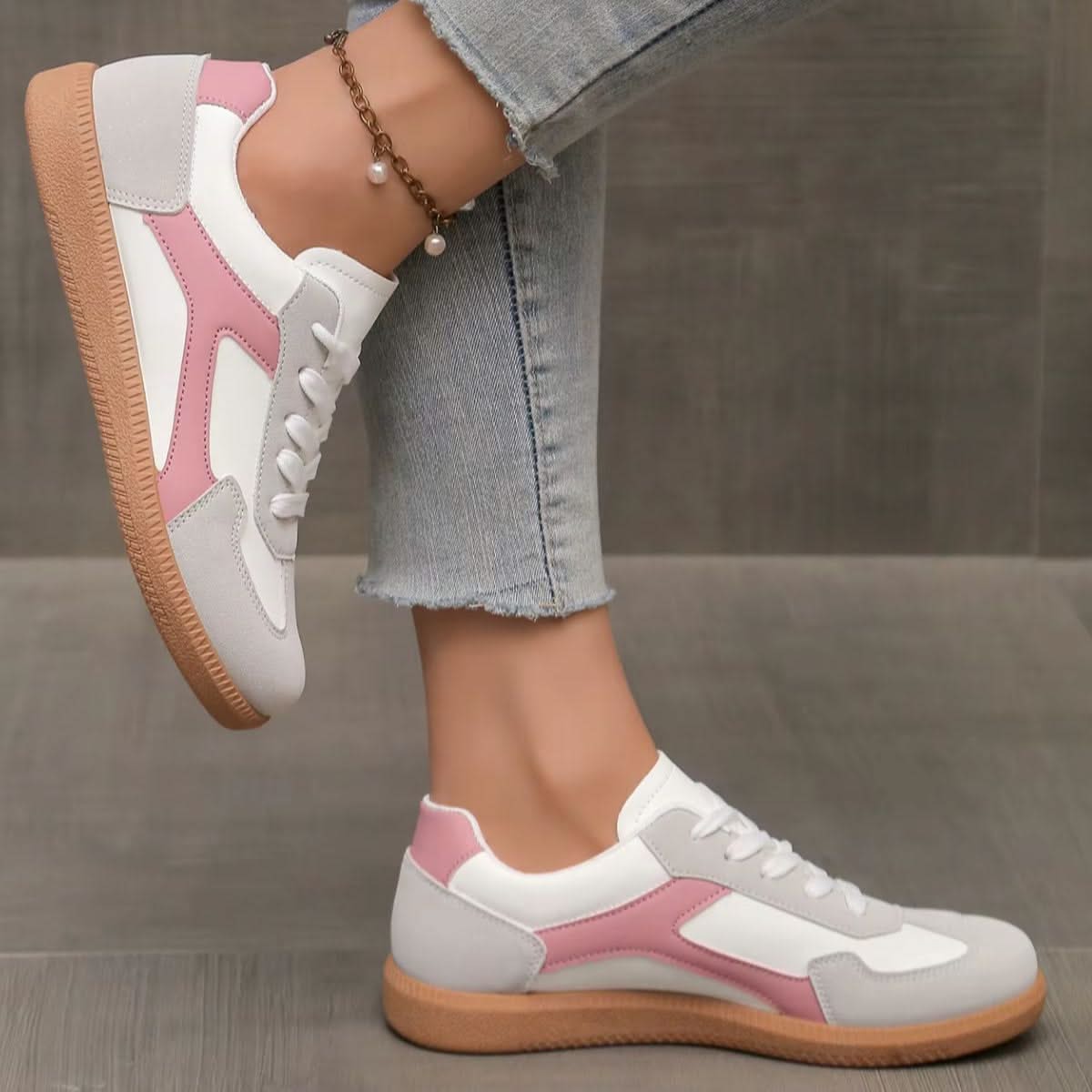 Dame Sneakers i Læder med Gummisål