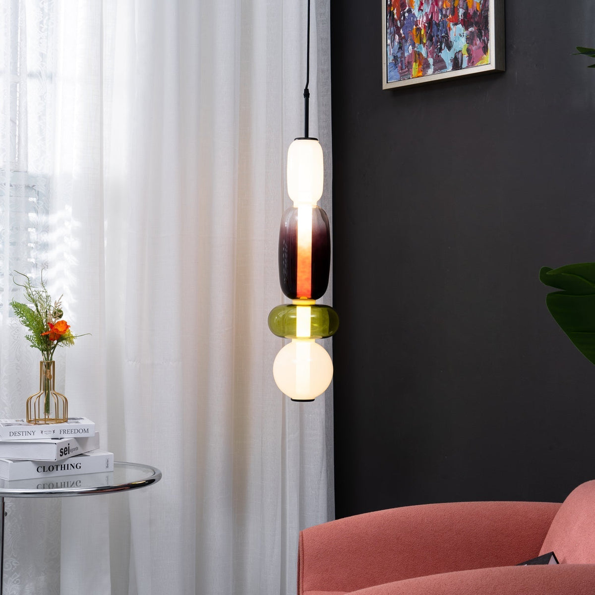 Hængelampe i Farvet Glas – Moderne Glasdesign