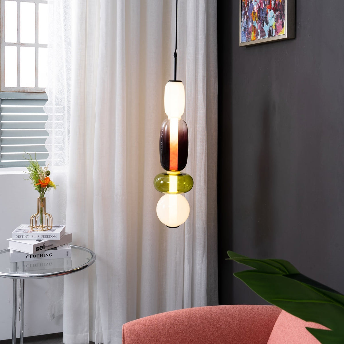 Hængelampe i Farvet Glas – Moderne Glasdesign