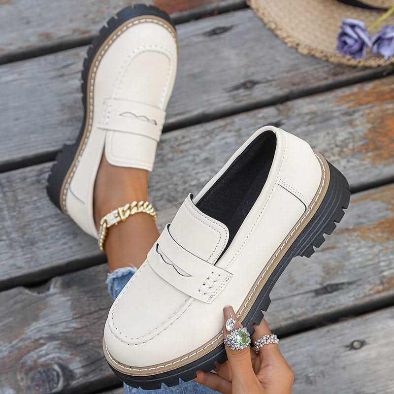Dame Loafers i Ruskind med Chunky Platform Sål