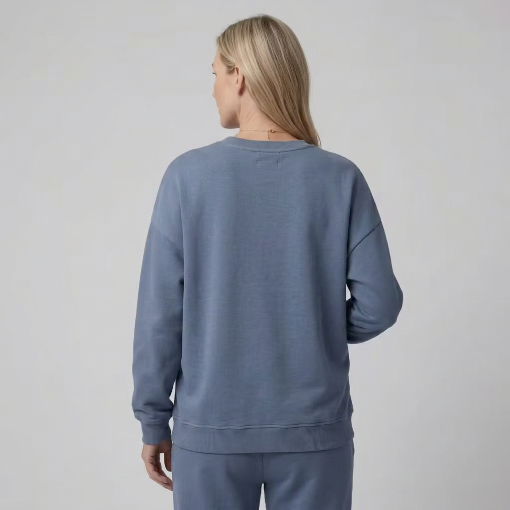Dame Sweatshirt til Gravide med Rund Hals og Ribkanter