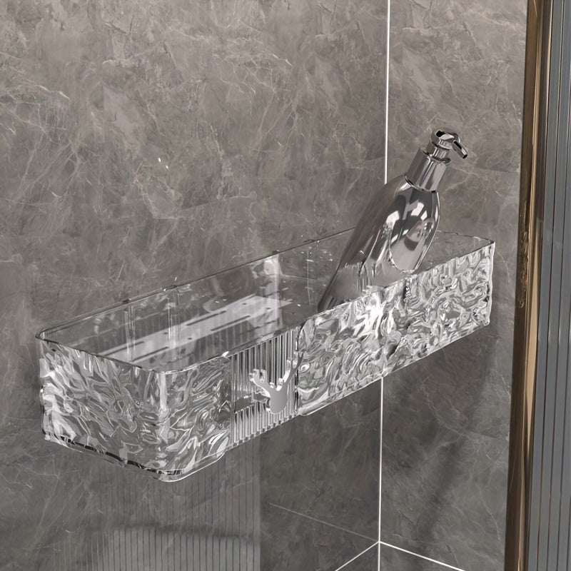 Estante de baño sin taladrar: estante multifuncional de plástico para el baño