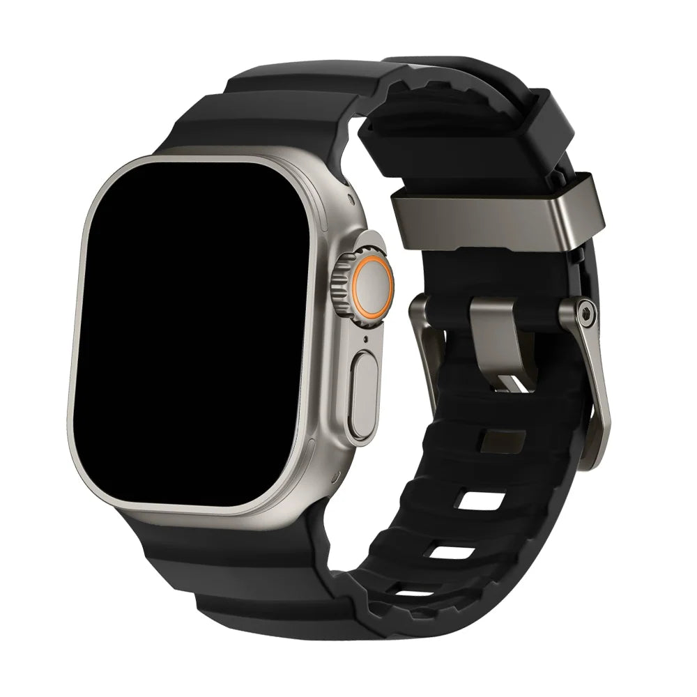 Silikone Urrem til Apple Watch - Sportsrem med Titanium Spænde