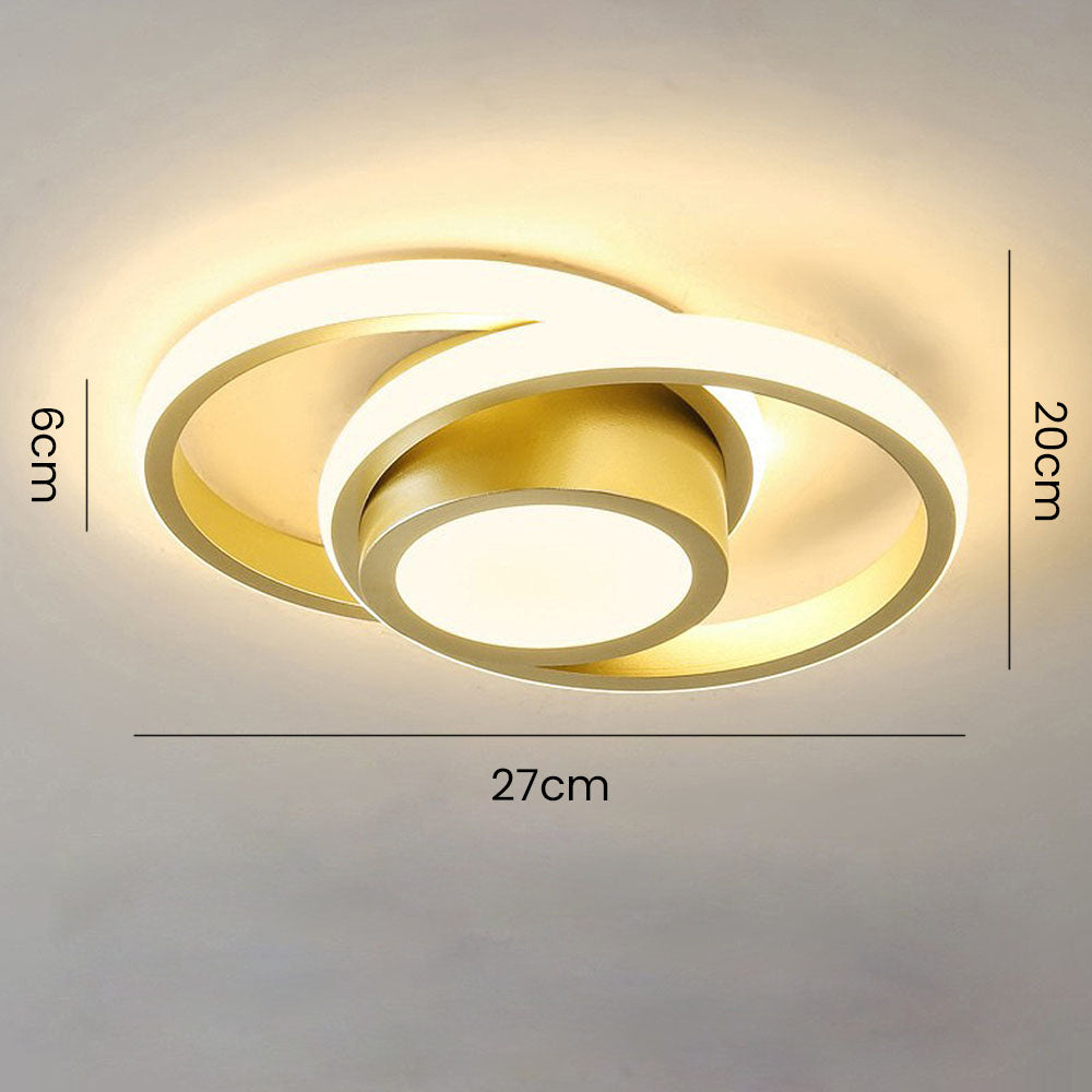 Loftlampe med Dobbelt LED-Ring - Moderne Rundt Design
