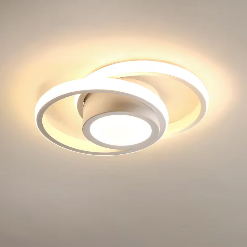 Loftlampe med Dobbelt LED-Ring - Moderne Rundt Design