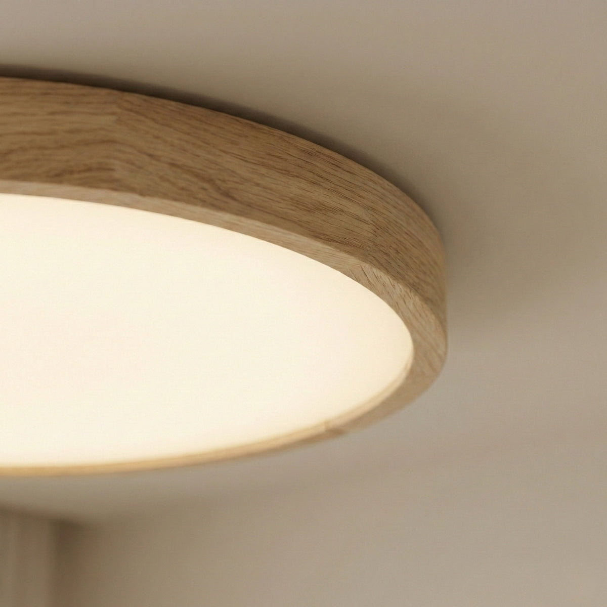round scandinavian wood ceiling light