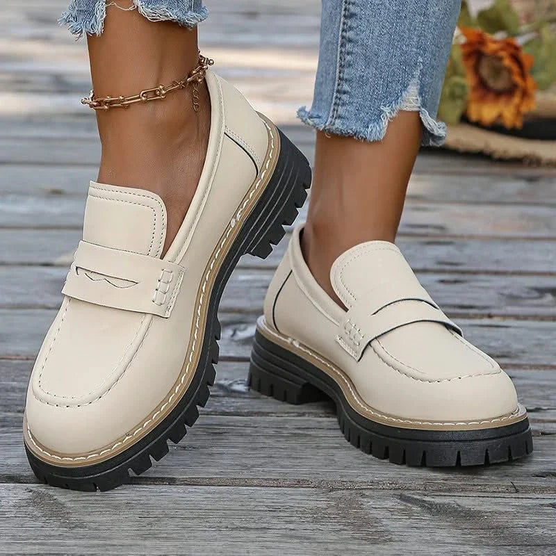 Dame Loafers i Ruskind med Chunky Platform Sål