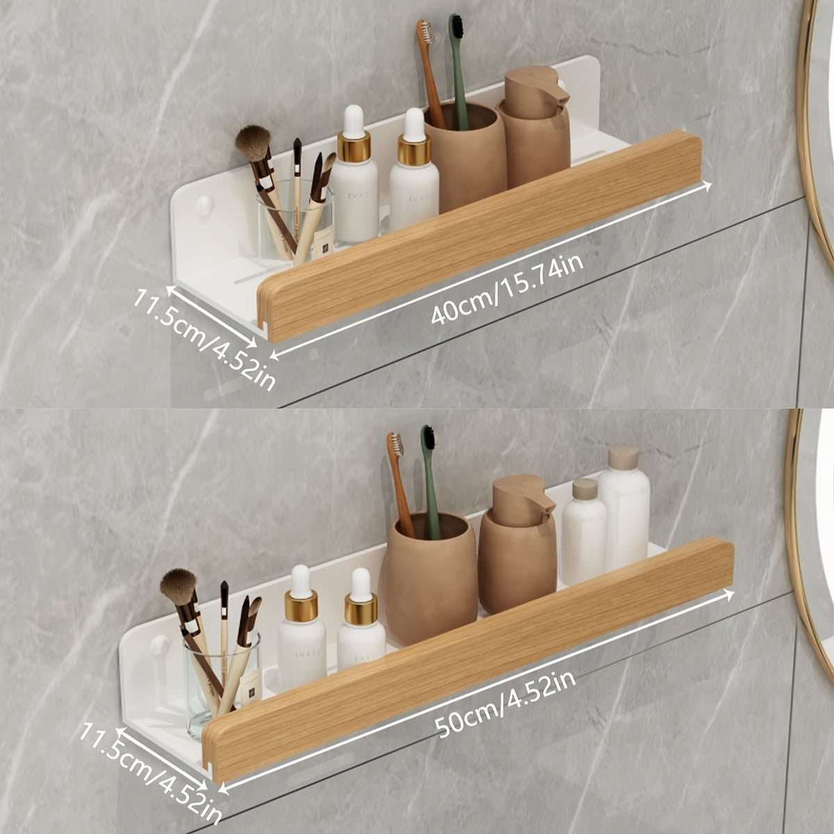 Badkamerplank – Zwart smeedijzer, moderne plank zonder boorgaten voor shampoo en cosmetica