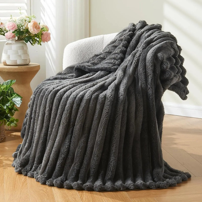 Plaid med Struktur til Sofa eller Seng | Stor