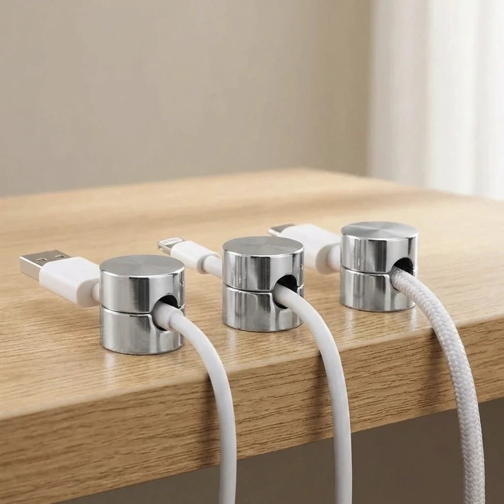 Kabelclips til Ledninger i Aluminium - Selvklæbende, 3 Stk