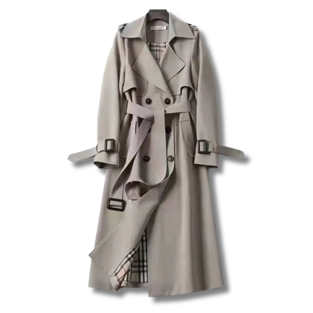 Dame Trenchcoat i Strikket Kvalitet - Klassisk Snit