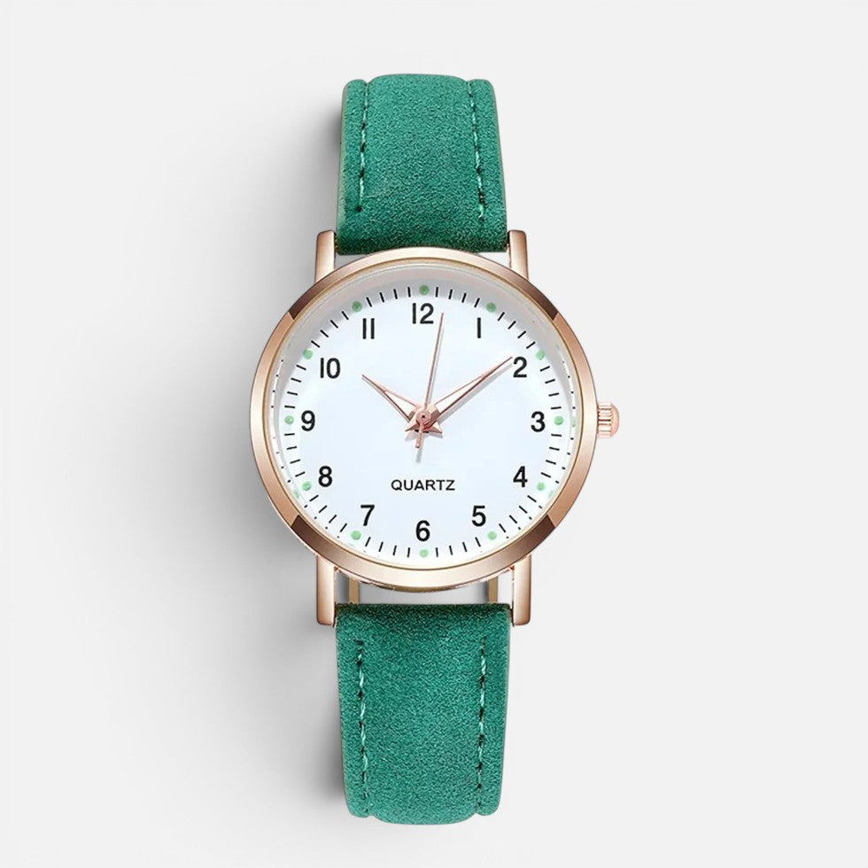 Dame Armbåndsur med Rem i Læderlook