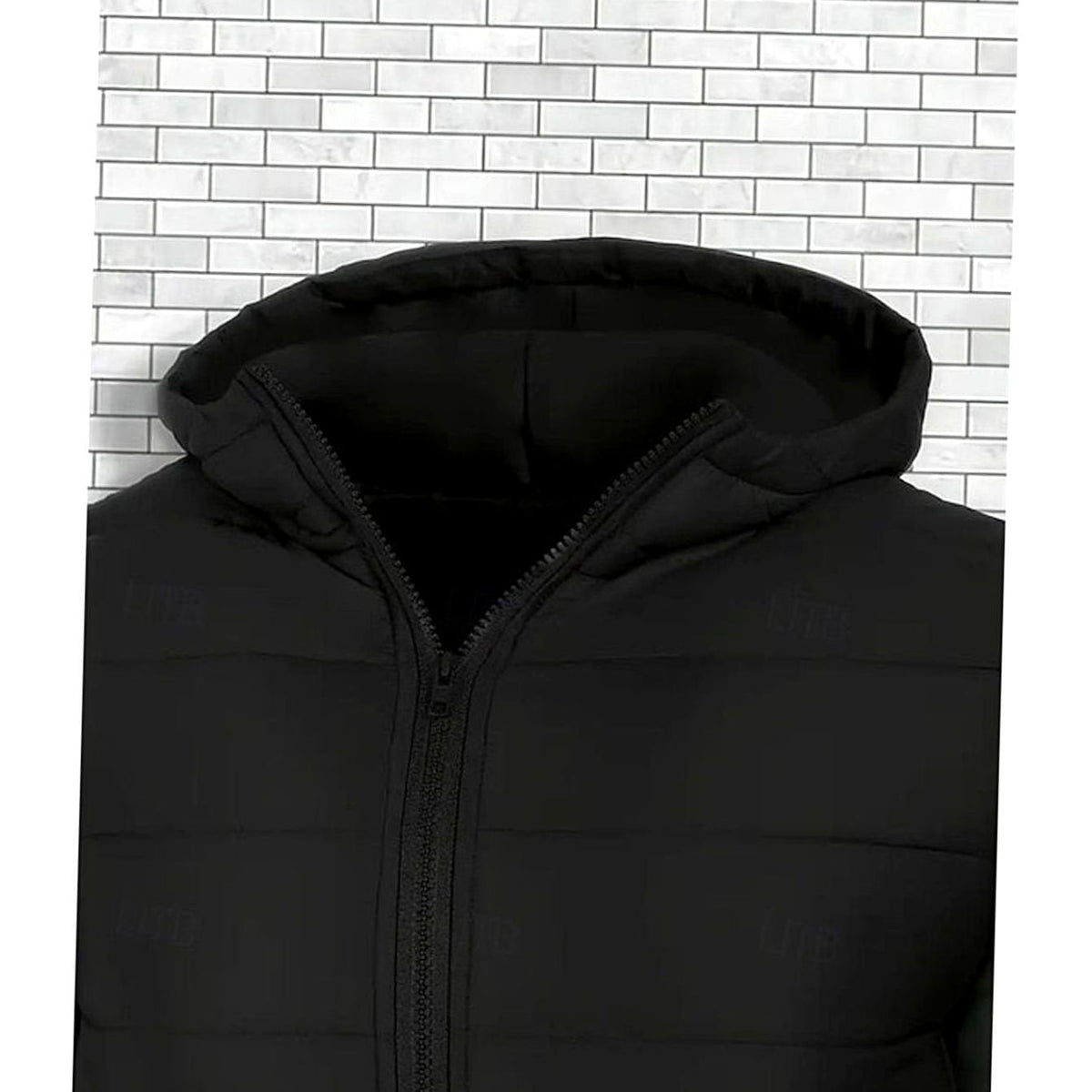 Herre Quiltet Puffer Jakke med Hætte - Coated Regular Fit