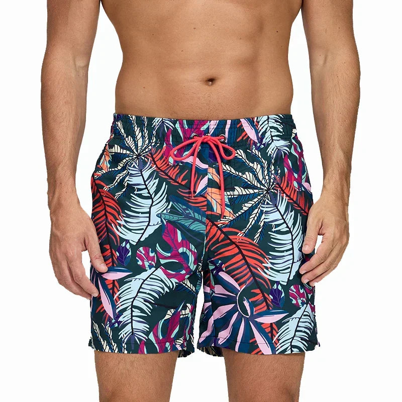 Herre Badeshorts med Print og Lommer – Hurtigtørrende