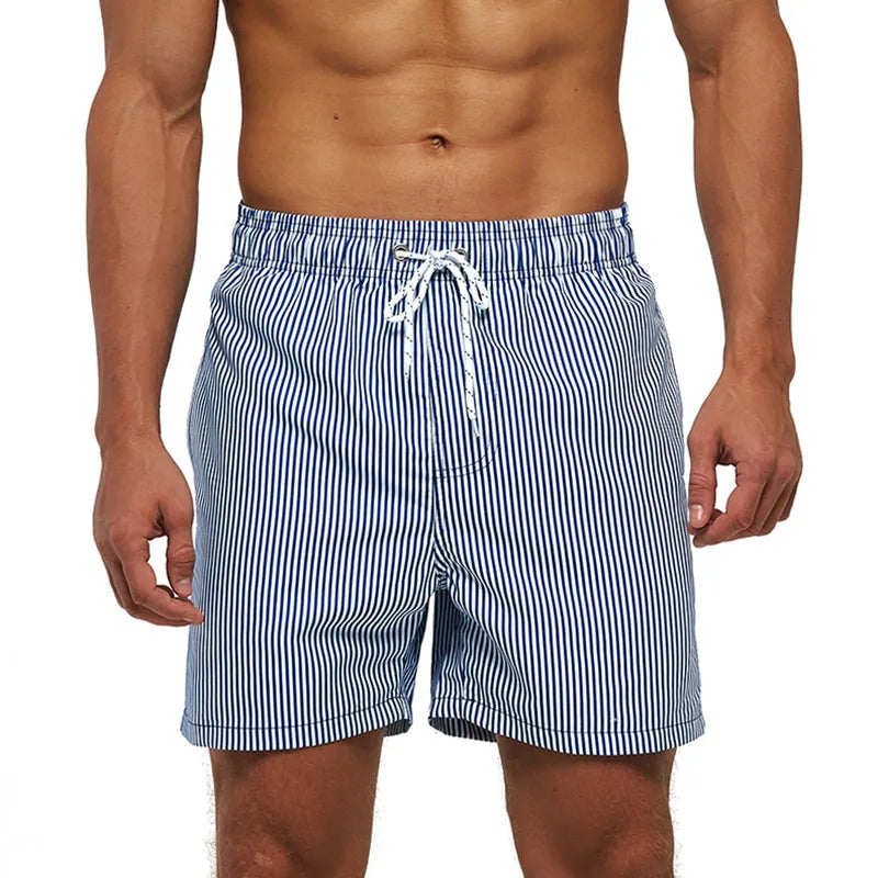 Herre Badeshorts med Print og Lommer – Hurtigtørrende