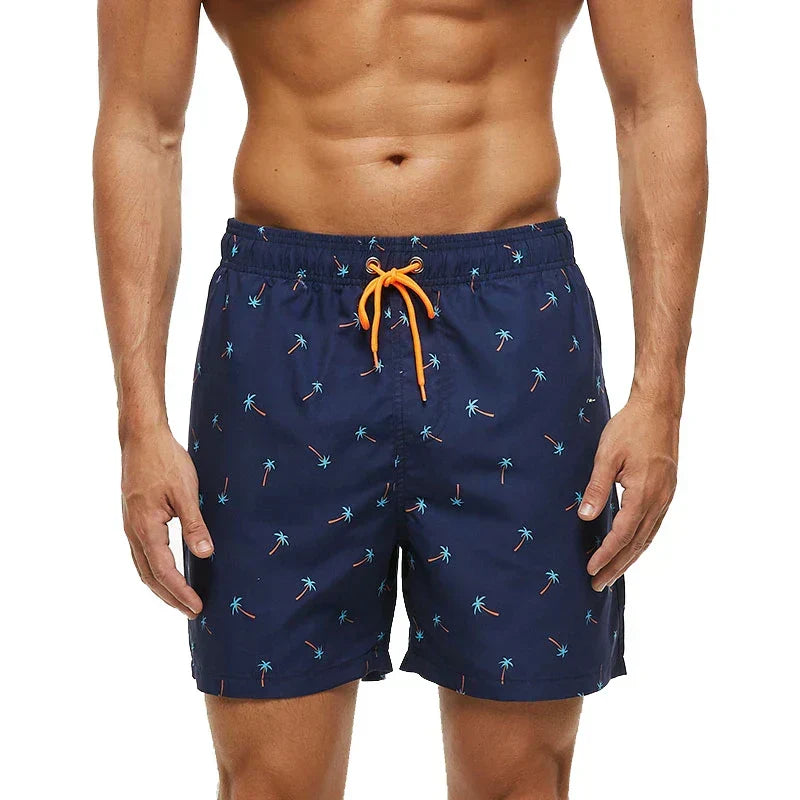 Herre Badeshorts med Print og Lommer – Hurtigtørrende