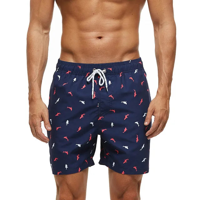 Herre Badeshorts med Print og Lommer – Hurtigtørrende
