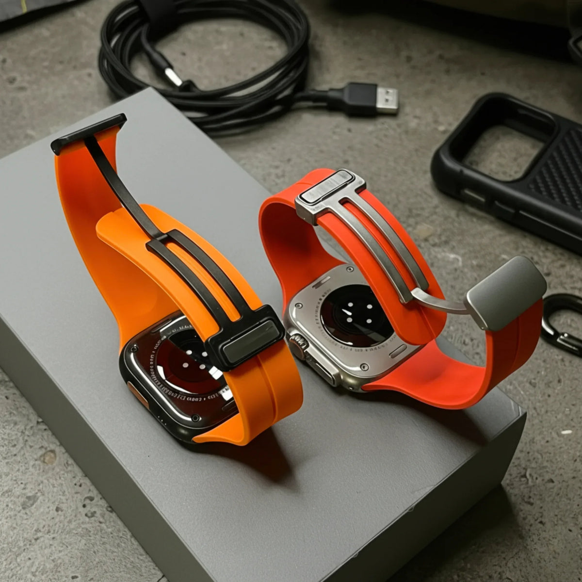 Silikone Urrem til Apple Watch – Justerbar Rem med Sommerfuglelås