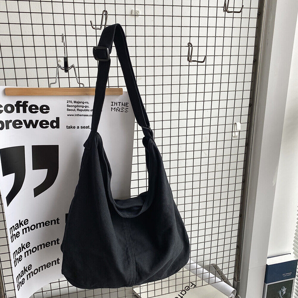 Dame Skuldertaske i Canvas – Oversize Hverdagstaske
